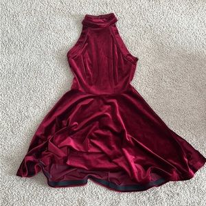 Red halter top dress